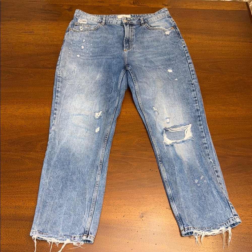 We The Free Light Blue Distressed Boyfriend Jeans